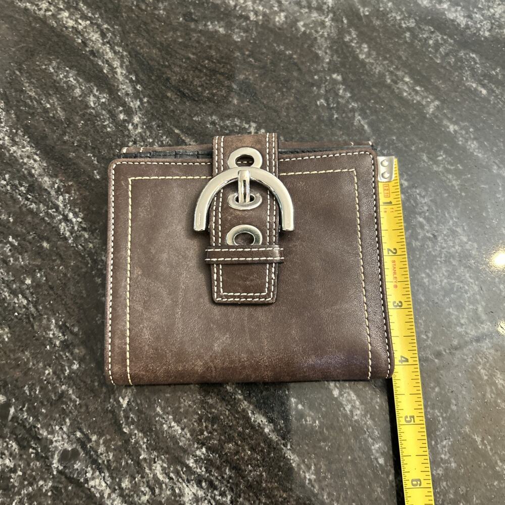 Lot of 2-Coach Signature Soho Wallet Black Leather Buckle Credit Card Coin Purse - Picture 11 of 15